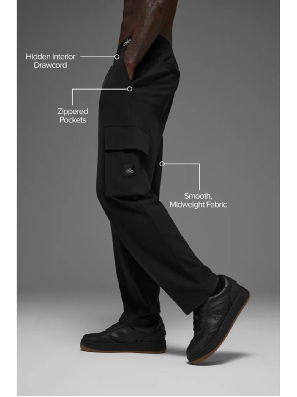 ALO Double Take Cargo Pants Black Men's Size Large